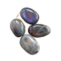 Natural Carved Crystal Purple Light Labradorite Palm Stone Healing Stone Home Decoration