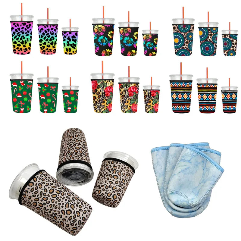 Ready to Ship Personalized Sublimation Printing Cup Mug Cooler Sleeves Neoprene Iced Coffee Cup Sleeve Insulated