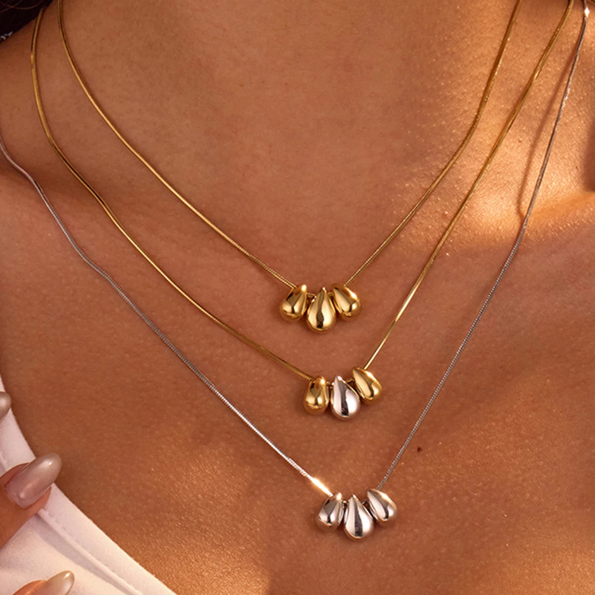 NIMAI NEW Arrival Chain Necklace Water Resistant  Gold Pvd Plated Stainless Steel Jewelry Necklace for Women