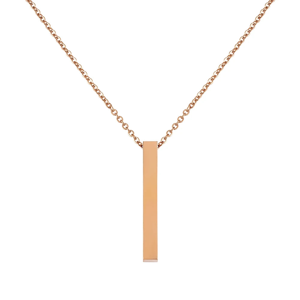 Hot Sale DIY Stainless Steel Three-dimensional Long Column Necklace Lettering Series for Weddings and Parties