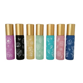 10ml Macaron Colors Glass Roll-on Bottle with Gemstone Roller for Ball Screw Cap for Essential Oil for Skin Care Cream