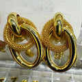 2024 Fashion Jewelry Wholesale Chunky Women Minimalist 18k Real Gold Earrings Geometrical Candy Minimal Chunky Earrings Gold