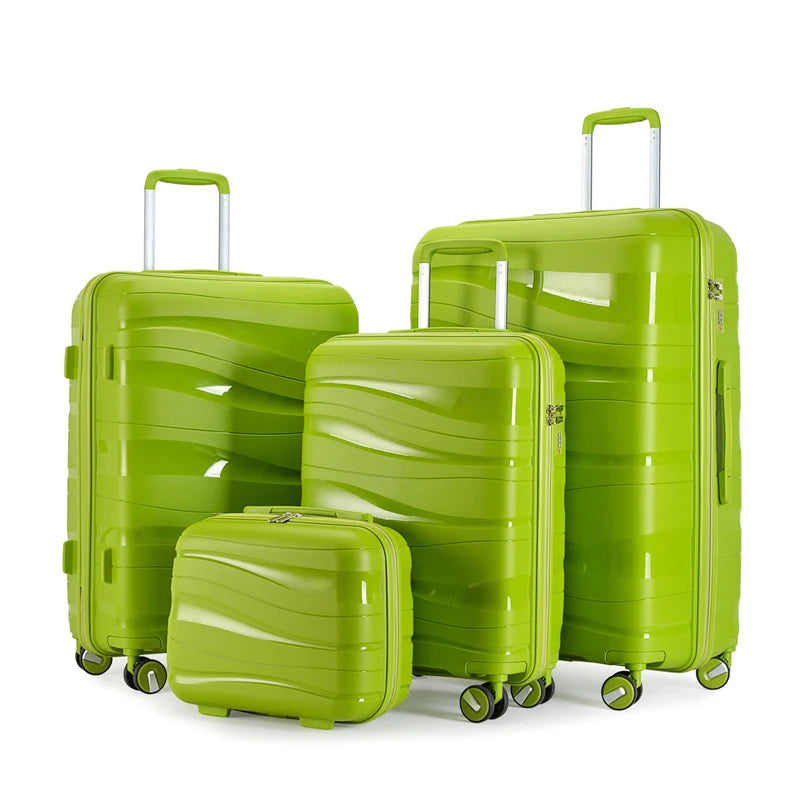RESENA RP1908 Classic PP Travel Trolley Luggage Set with 4 Spinner Wheels Waterproof Polyester Lining