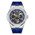 HANBORO Lava Series Men's Automatic Mechanical Watch Diamond Bezel Water Resistant 5BAR Stainless Steel Silicone Band