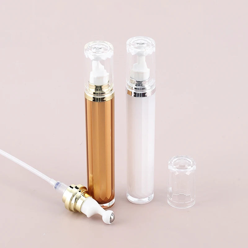 M026 in Stock 15ml 20ml White Gold High Quality Oem Cosmetic Bottle Cosmetic Packaging Empty Bottles Packaging