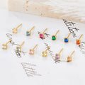 Ins Fashion 925 Silver Four Claws Multiple Colors Available Jewelry 18K Gold Plated Sterling Silver Stud Earrings for Women