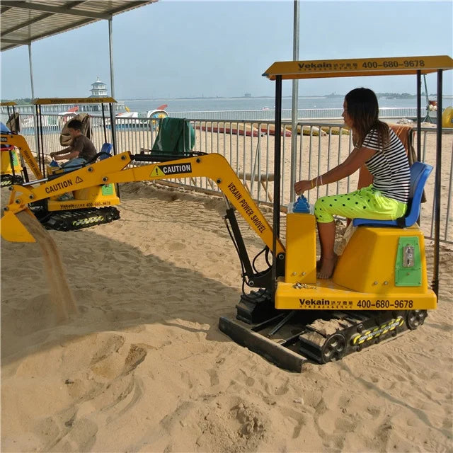 VEKAIN Mini Kids Excavator Indoor/Outdoor Amusement Park Equipment Fiberglass Metal Material Supplied China for Public Garden
