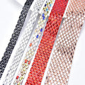 1-3cm Hot Fix Glass Diamond Ribbon Self Adhesive Rhinestone Trim Crystal Mesh Banding Strass Strips for Wedding Clothes Decor