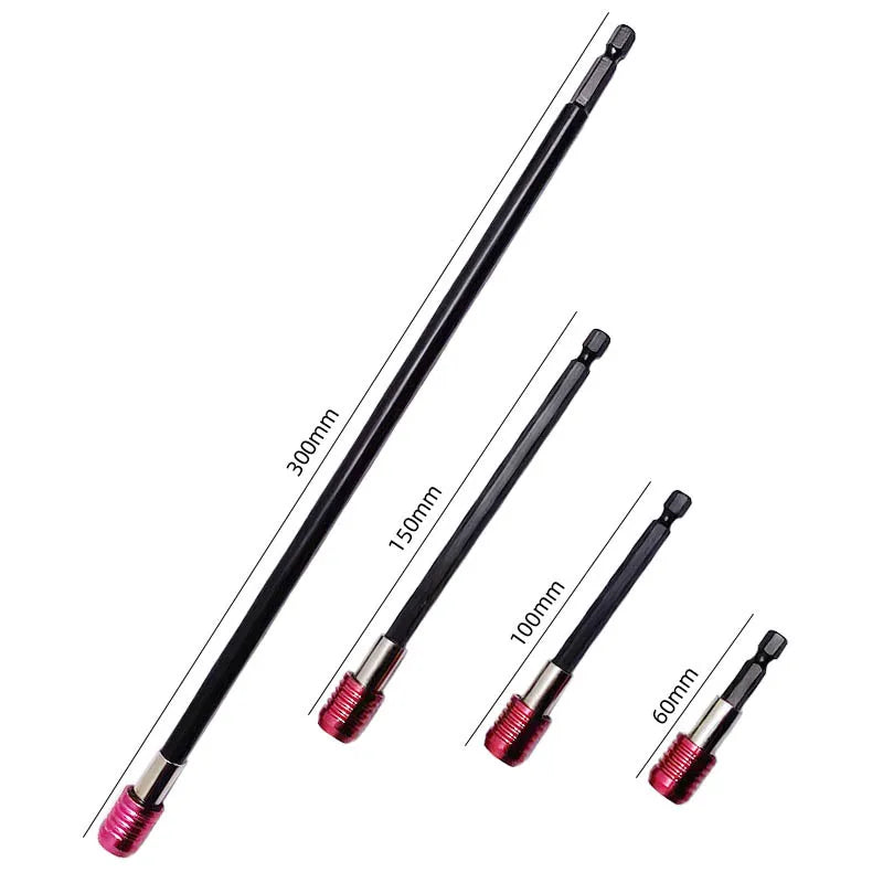 Yunbei 1/4 Hexagonal Adapter 6.35mm Hexagonal Shank Bit Threaded Rose Red Cap Quick Release Adapter Hex Shank Holder Drill Bits