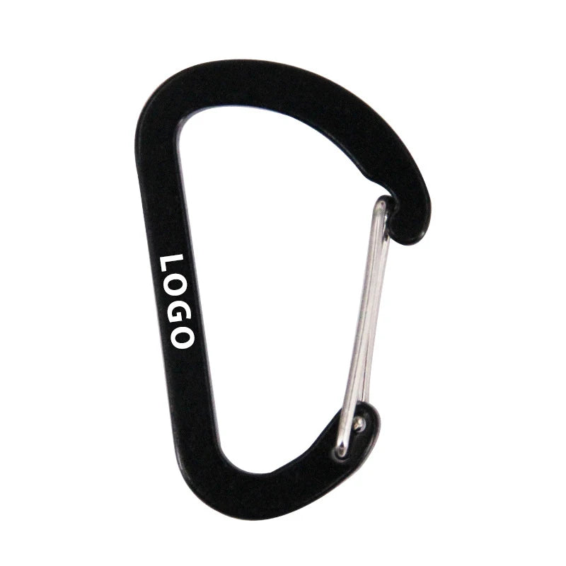 Custom Logo Mini Aluminum Carabiner Clip D Shaped Key Holder Spring Snap Hook for Outdoor Event Giveaways