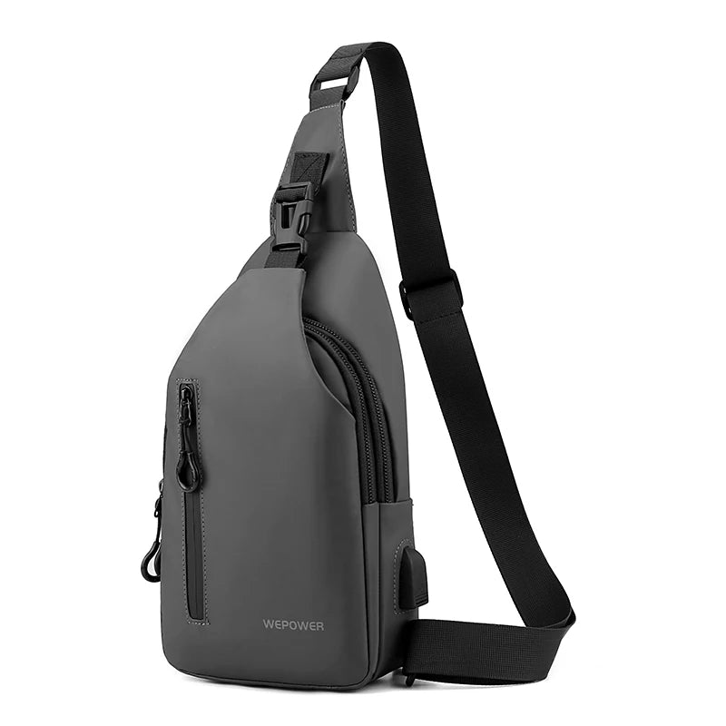 Men's Vintage Nylon Messenger Backpack with USB Charging Port Lightweight & Water-proof for Spring Outdoor Travel