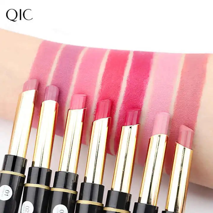 Durable Non Stick Cup Makeup Color Berry Thin Lipliner Double Matte Head Lipstick Pen Waterproof Moisturizing Rendering
