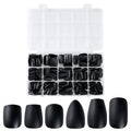 Factory Direct 300-Piece Matte Black Nail Stickers Hot Selling French Style Nail Coffin Design Lightweight and Easy Foldable