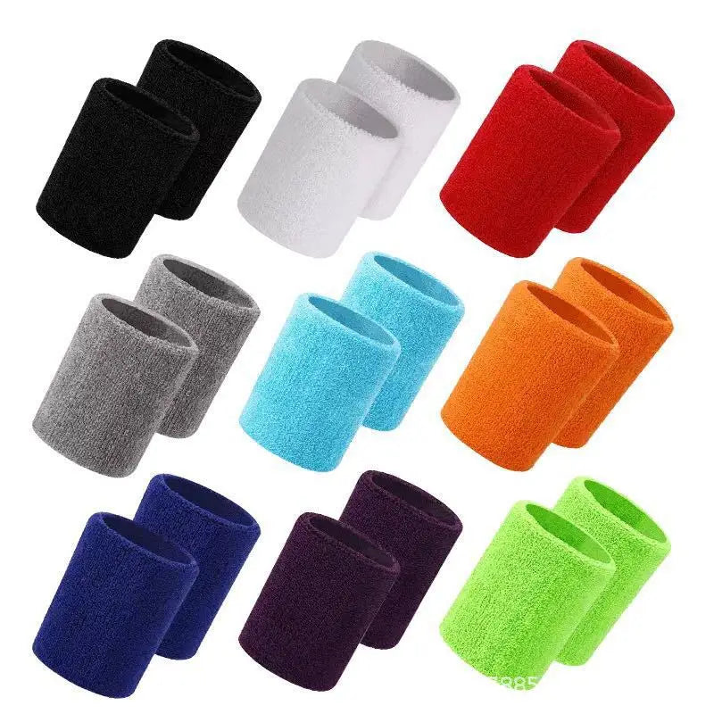 Sports Looped Towel Embroidered Sweat Absorbing Sweatband Outdoor Sweat Absorbing Breathable Elastic Basketball Wrist Guard