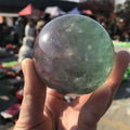 Wholesale Natural Quartz Rainbow Fluorite Spheres Polished Green Fluorite Crystal Ball Sphere for Decoration