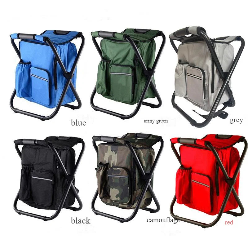 Outdoor Multi-functional Folding Stool Portable with Insulated Bag Can Be Carried Fishing Stool Beach Chair Lightweight