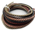 Vintage Distressed 3mm 4mm 5mm 6mm 8mm Round Genuine Braided Leather Cord for Jewelry Making