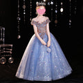 Wedding Party Sequin Tulle Ball Gown Elegant Princess Dress Evening Flower Girls Wedding Dresses