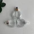 Cosmetic Serum Packaging  Luxury Frosted Dropper Bottle 50ml 60ml Round Transparent Glass Essential Oil Dropper Bottle