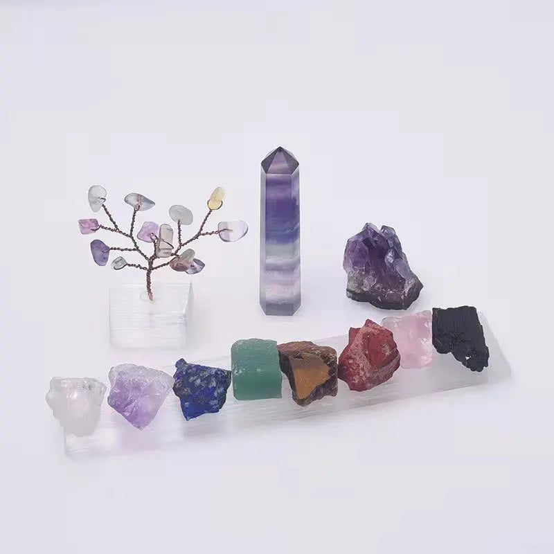 Wholesale Natural Various Healing Crystal Raw and Tumbled Stone 7 Chakra Stones Kit for Meditation