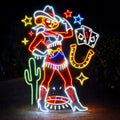 Winbo Cowgirls Decor Neon Lights Custom for Wall High Quality Led Sign Advertising Bar Smoke Shop Barbershop Neon Sign Custom