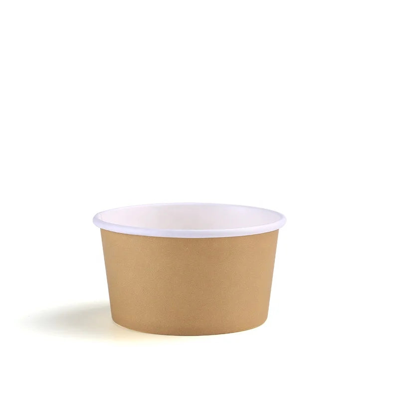 Disposable Paper Bowl 1300ml Hot Dry Noodle Bowl Wide Mouth Plate Fruit Salad Bowl with Lid Custom
