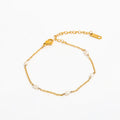 PVD 18k Gold Plated Fresh Water Natural Pearl Bracelet Stainless Steel Bracelet Wholesale