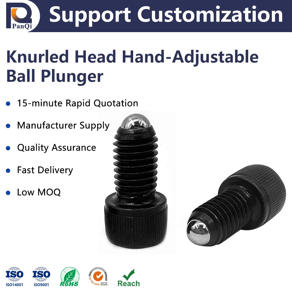 Carbon Steel Fasteners with Inner Hexagon Thread Slingshot Ball Plunger and Ball Wheels Thread Inserts for Various Applications