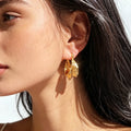 Maiou Designer Classic 18k Gold Brass Chunky Hoop Earrings for Women Jewelry - Use Eco-friendly Materials