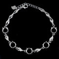 Sterling Silver 7*7mm Semi Mount Bracelet Empty Support Blank Claws Setting S925 Base Holder Without Center Stone Inlay for DIY
