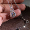 Fine Jewelry 1ct 2ct Round Cut Diamond Silver Plated Moissanite Pendant Necklace for Women