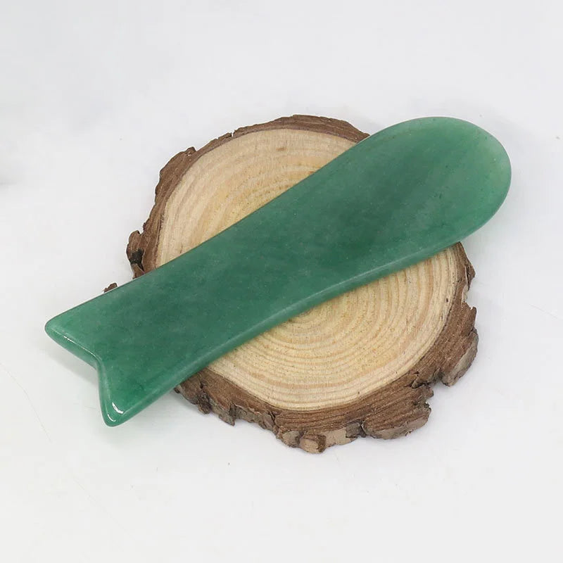 HZ Custom Facial Body Scraping Massage Tool Pink Mini Heart Shape Green Aventurine Jade Gua Sha Guasha Board