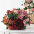 Hot Selling Artificial Flower  Chrysanthemum Hydrangea  Rose Bouquet for Wedding Bridal Flowers Decoration Props