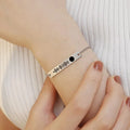 Personalized Custom Stainless Steel Engrabable Bracelet Scan Curved Blank Bar Pendant Adjustable Bracelet