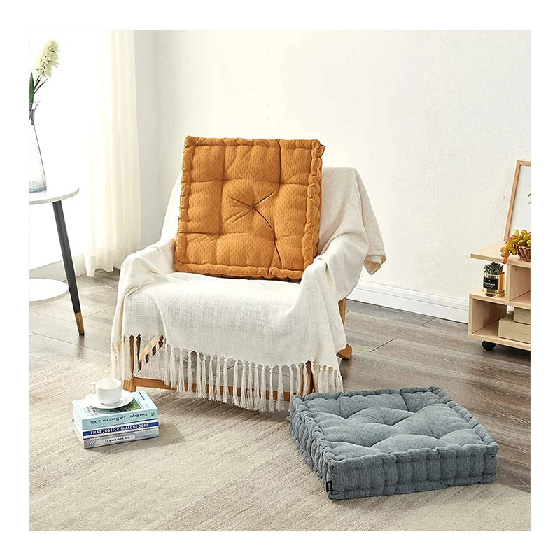 Innermor Large Adult Square Yoga Balcony Outdoor Tatami Chenille Thickened Meditation Mat Polyester Cushion Cover Solid Print