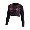 Fashion Crop Top Women Raglan Long Sleeve Slim Fit 4 Way Stretch Flexible Lightweight Fabric for Gym Workout Yoga
