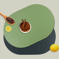 Hot Sale Oval Leather Silicone Soft Heat Resistant Waterproof Placemat for Dining Table