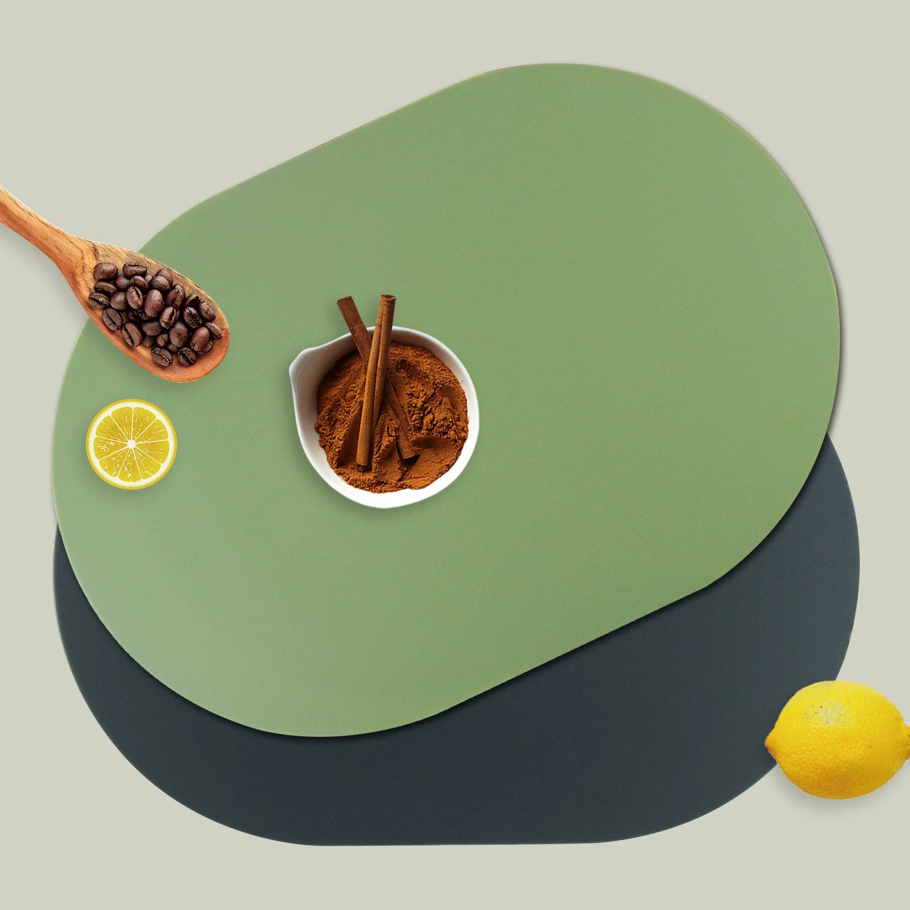 Hot Sale Oval Leather Silicone Soft Heat Resistant Waterproof Placemat for Dining Table