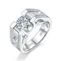 925 Sterling Silver 18k Plated Gold 1CT 2CT VVS Moissanite Wedding Ring for Men