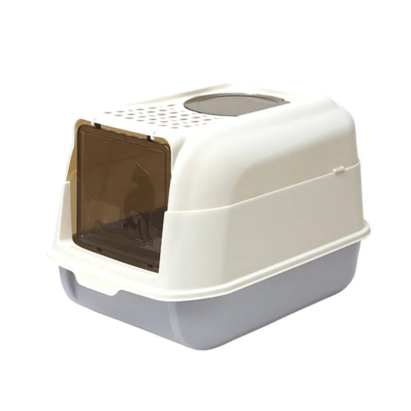 Extra Large Fully Enclosed Anti-Splash Cat Litter Box Easy Clean PP Plastic Toilet Deodorizing Feature Top-Out Design Ready for