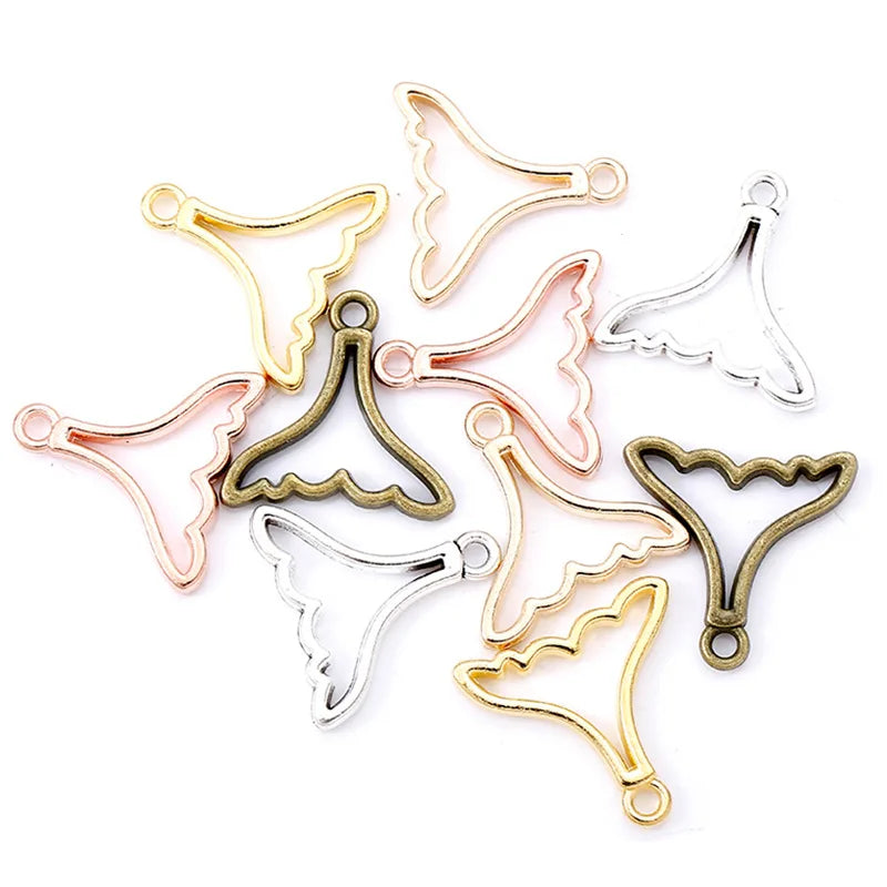 YuenZ 19x19mm Zinc Alloy Hollow Fish Tail Charms for Jewelry Making Earrings Pendants DIY Necklaces Bracelet Accessories D7141