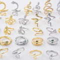 Fashionable Stainless Steel Snake Jewelry Rings Personalized Opening 18K Gold Plated Snake Ring for Women