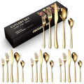 2025 New Golden Flatware Set Stainless Steel Knife Fork and Spoon Silverware Cutlery Set for Hotel Home Kitchen