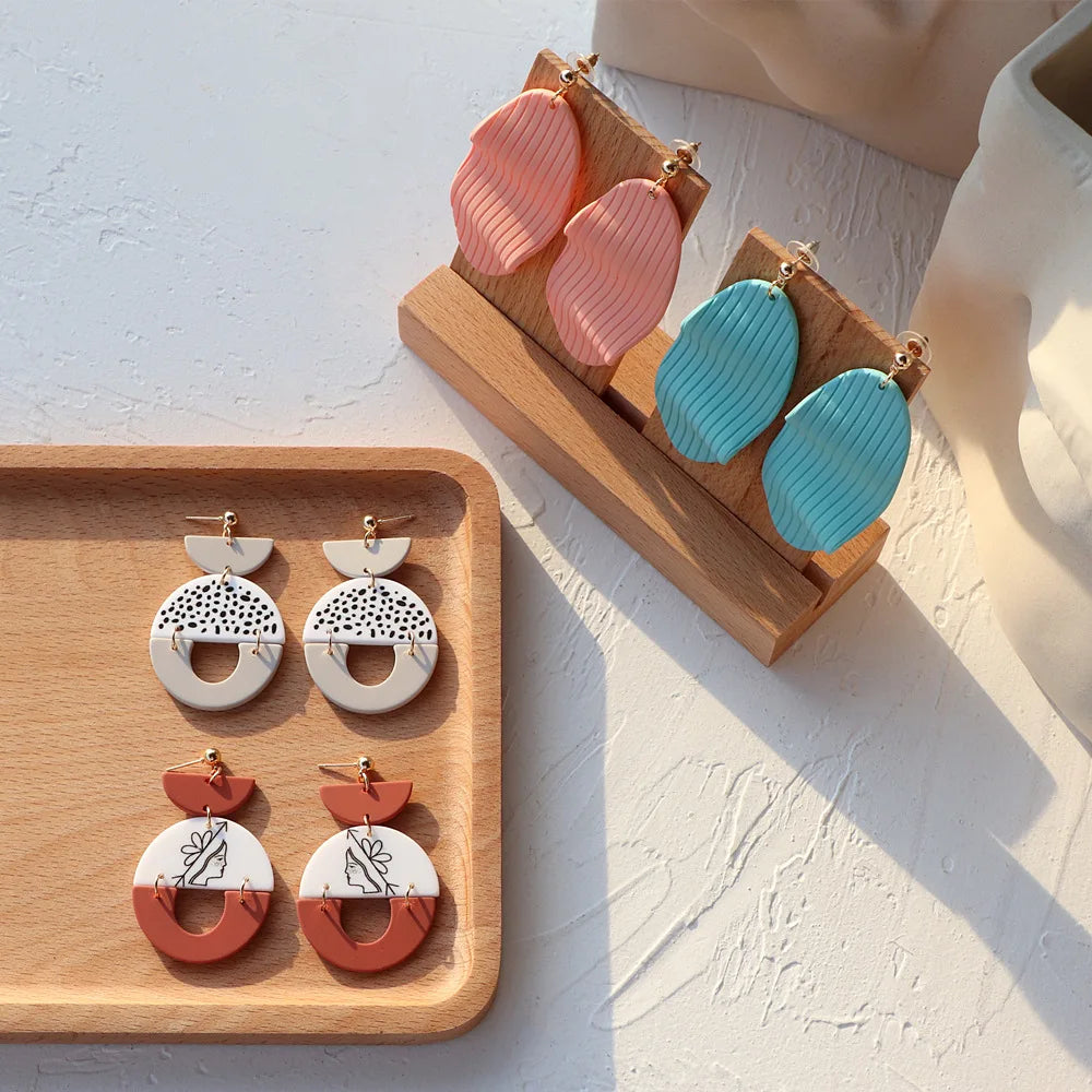 Trendy Style Fashion Jewelry Cute Long Big Geometric DIY Resin Acrylic Thick Hoop Earrings Wholesale
