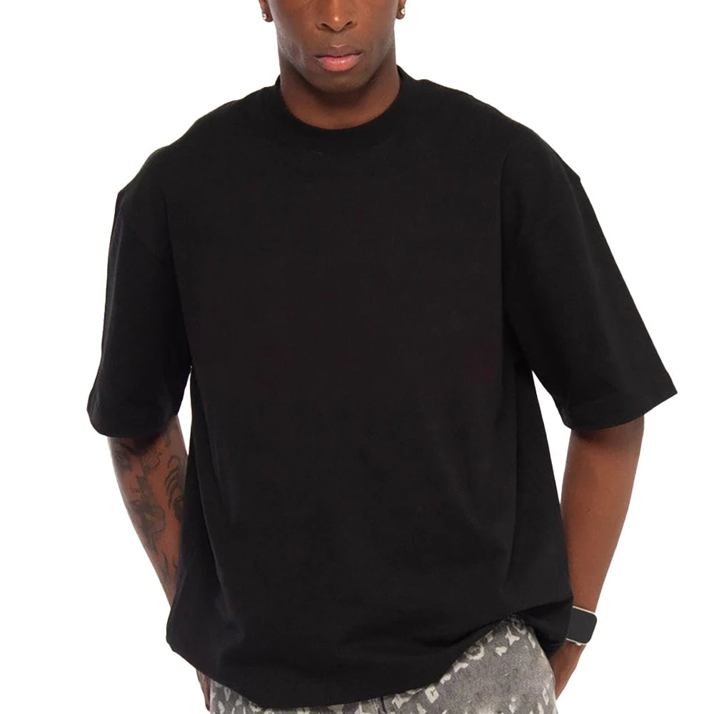 Wholesale Boxy Fit Cropped Tshirt Acid Washed Vintage 250 Gsm Cotton t Shirts Oversized Heavy Weight Tshirt for Men