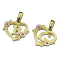 New Arrival Letter A-Z Inlay Love Heart Pendant Gold Color Plating Flower Decor Fashion Women Necklace