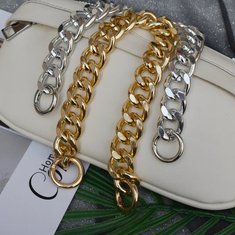 30cm Length Women Fashion Aluminum Metal Handbag Chain Bag Accessories Gold Link Chain for Handbags Bags Handle