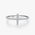Ailmay Top Quality 100% Real 925 Sterling Silver Classic Charm Cross AAAAA CZ Finger Ring for Women Wedding Fine Jewelry Gift