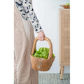 Natural Edge Polished Rustic Pine Root Wood Eco-Friendly Serving Bowl Basket with Handle for Fruit Dining Living Room Furniture