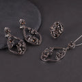 W0462 Trusted Supplier Natural Smoky Quartz Rhodium Plated 925 Silver Jewelry Sets Dark Color Gems Glamorous Jewelry Sets